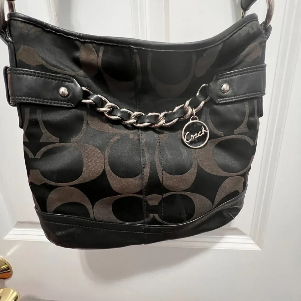 COACH F19730 Optic Chain Crossbody Handbag Logo